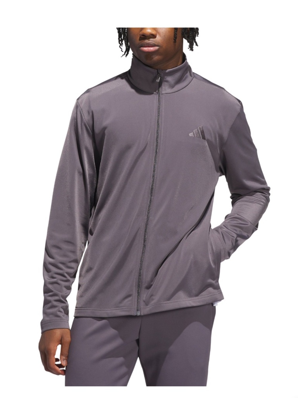 adidas Full-Zip Tricot Track Jacket in Gray Men’s